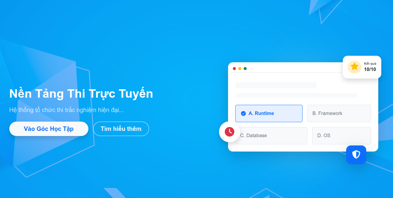 Hướng dẫn sử dụng hệ thống thi trắc nghiệm trực tuyến VNU.QUIZ
